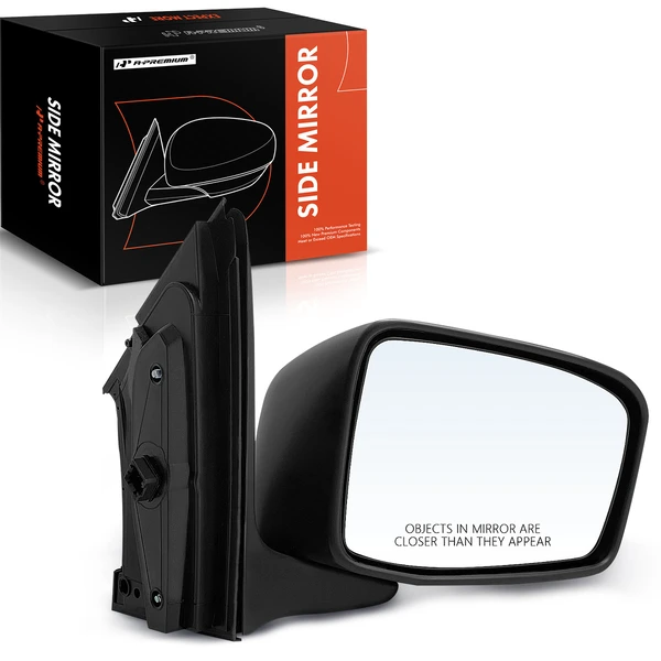 Right Passenger Side Mirror, with Heating, Power Adjustment, Manual Folding, Textured Black A-Premium APMI633