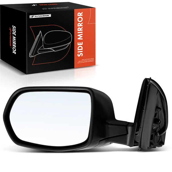 Left Driver Side Mirror, Powered, with Heated, Textured Black A-Premium APMI636