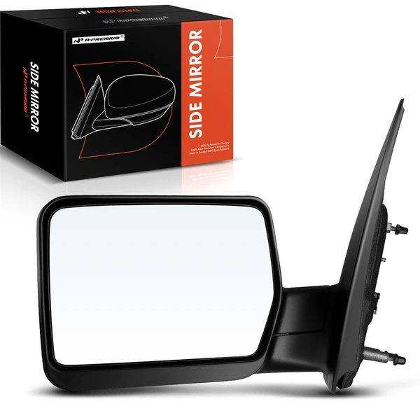Left Driver Side Mirror, Power Adjustment, Manual Folding, Textured Black A-Premium APMI630