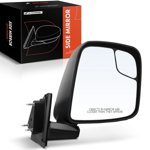 Right Passenger Side Mirror, Manual, Textured Black A-Premium APMI639