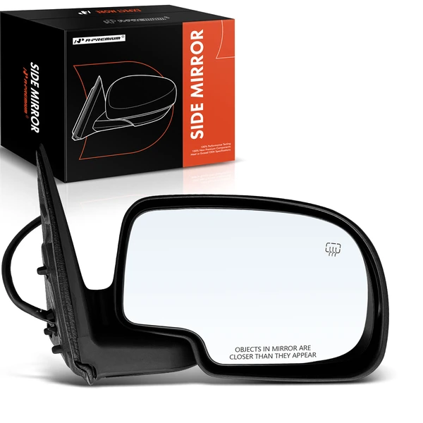 2000-2006 Chevrolet Tahoe Right Passenger Side Mirror, Powered, with Heated, Smooth Black A-Premium APMI647