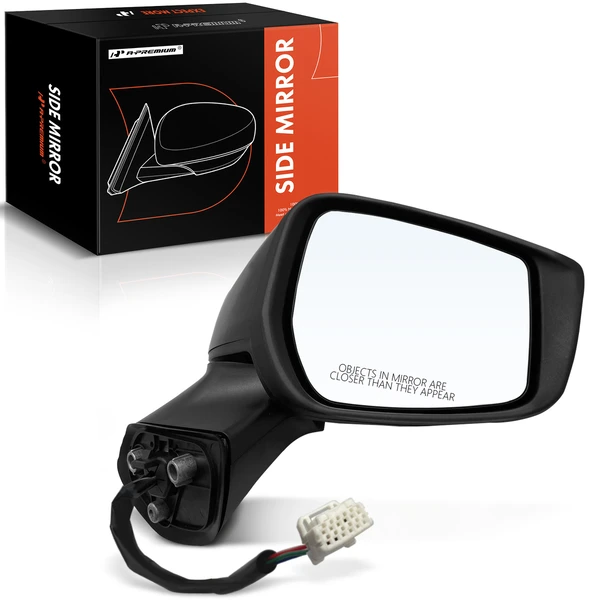Right Passenger Side Mirror, Powered, Smooth Black A-Premium APMI657