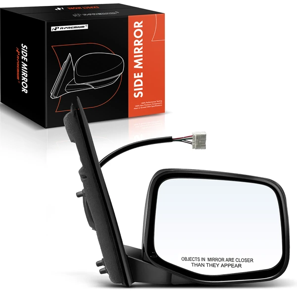 2011-2013 Honda Odyssey Right Passenger Side Mirror, with Heating, Power Adjustment, Manual Folding, Gloss Black A-Premium APMI655