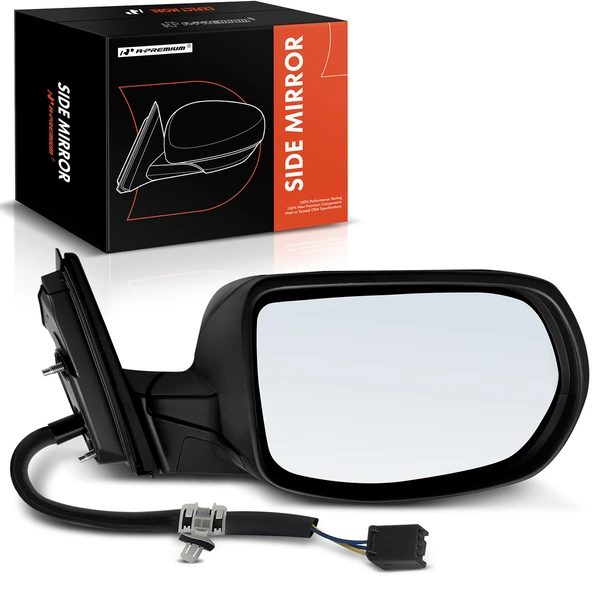 Right Passenger Side Mirror, Powered, Smooth Black A-Premium APMI681