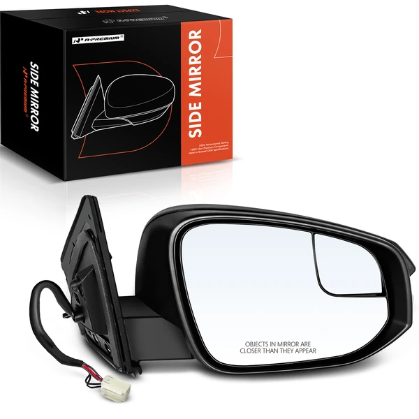 Right Passenger Side Mirror, Powered, with Heated, Smooth Black A-Premium APMI695