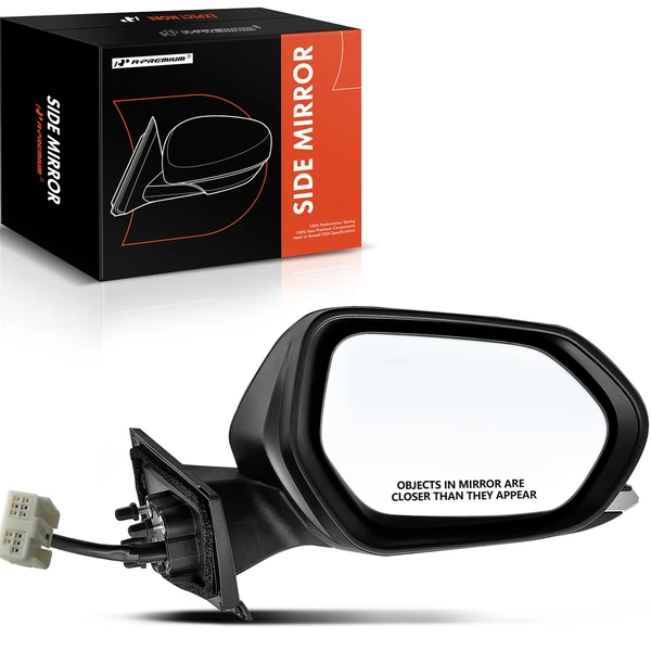 2021-2022 Toyota Prius Prime Right Passenger Side Mirror, with Heating, Power Adjustment, Manual Folding, Smooth Black A-Premium APMI708