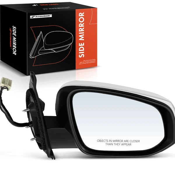 Right Passenger Side Mirror, Powered, with Heated, Chrome A-Premium APMI703