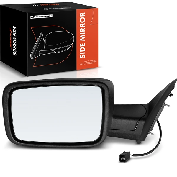 Left Driver Side Mirror, Manual, Textured Black A-Premium APMI706