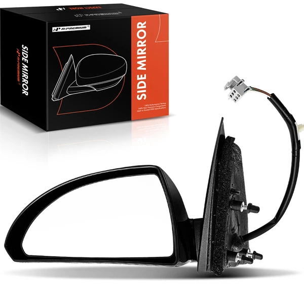 Left Driver Side Mirror, Powered, Smooth Black A-Premium APMI720