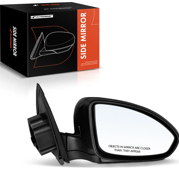Right Passenger Side Mirror, Power Adjustment, Manual Folding, Smooth Black A-Premium APMI728