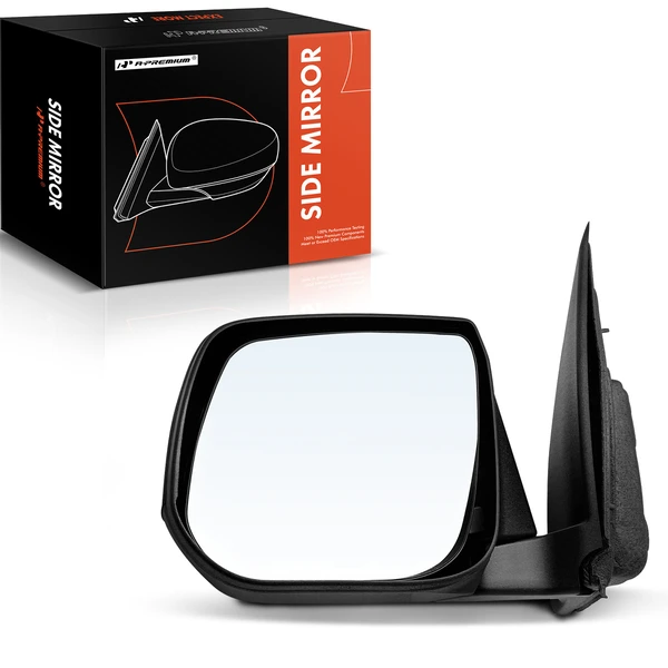Left Driver Side Mirror, Manual Adjustment, Manual Folding, Textured Black A-Premium APMI742