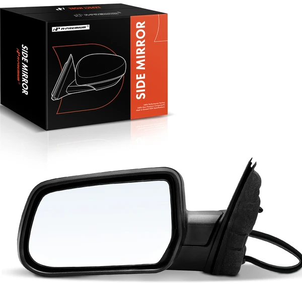 Left Driver Side Mirror, Power Adjustment, Manual Folding, Textured Black A-Premium APMI743