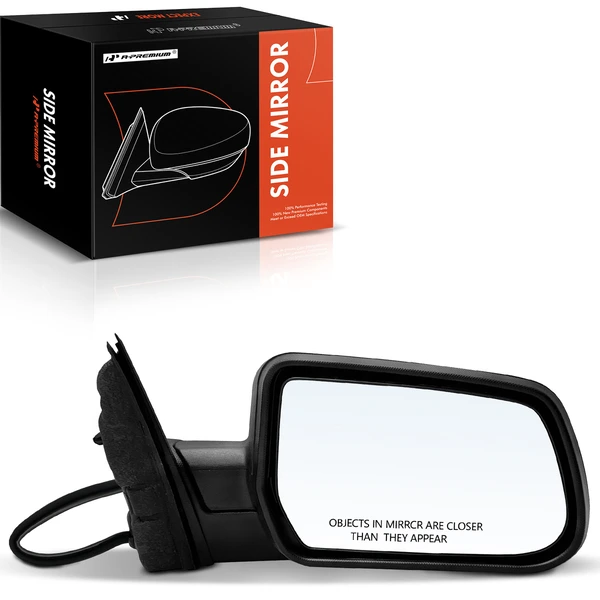 Right Passenger Side Mirror, Power Adjustment, Manual Folding, Textured Black A-Premium APMI744