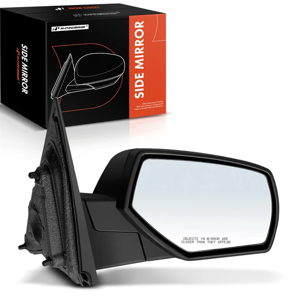 Right Passenger Side Mirror, Manual Adjustment, Manual Folding, Textured Black A-Premium APMI746