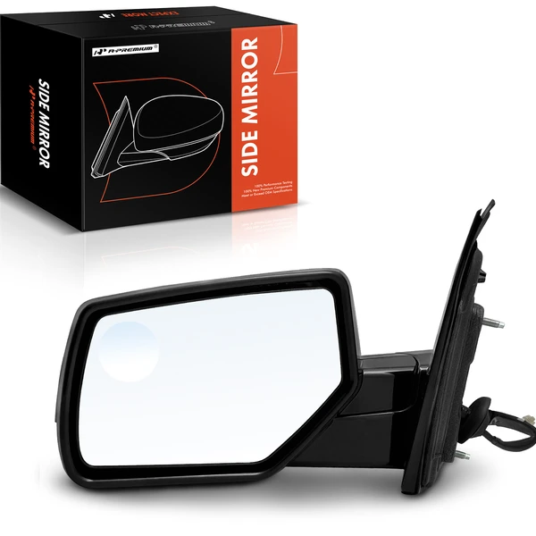 Left Driver Side Mirror, Powered, with Heated, Chrome A-Premium APMI761