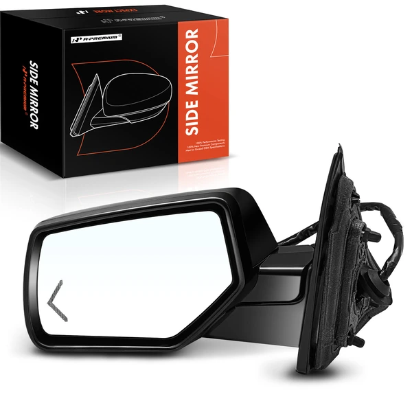 Left Driver Side Mirror, Powered, with Heated, Chrome A-Premium APMI764