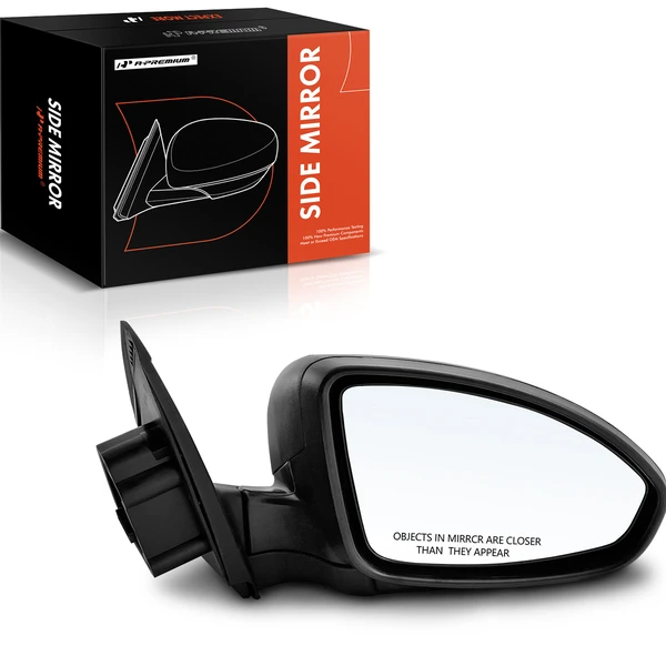 Right Passenger Side Mirror, Power Adjustment, Manual Folding, Textured Black A-Premium APMI758