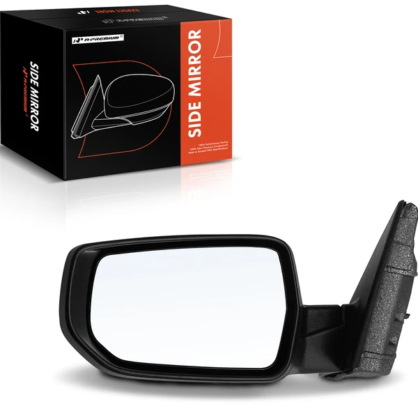 Left Driver Side Mirror, Power Adjustment, Manual Folding, Textured Black A-Premium APMI771