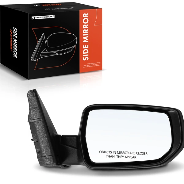 Right Passenger Side Mirror, Power Adjustment, Manual Folding, Textured Black A-Premium APMI772