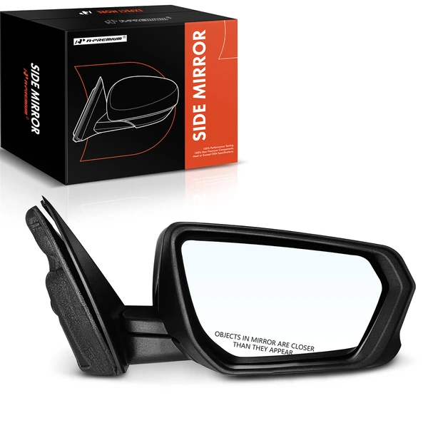 Right Passenger Side Mirror, with Heating, Power Adjustment, Manual Folding, Chrome A-Premium APMI776