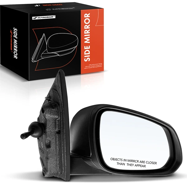Right Passenger Side Mirror, Manual Adjustment, Manual Folding, Textured Black A-Premium APMI777