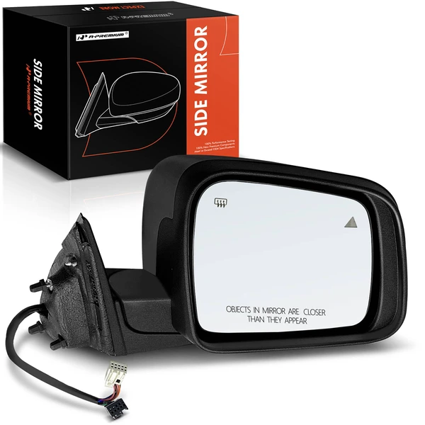 Right Passenger Side Mirror, Powered, with Heated, Smooth Black A-Premium APMI1668TW