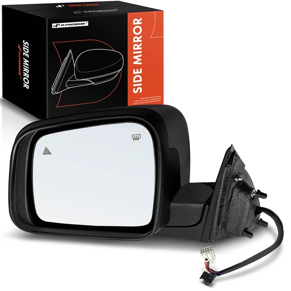 2012-2022 Jeep Grand Cherokee Left Driver Side Mirror, Powered, with Heated, Smooth Black A-Premium APMI1669TW