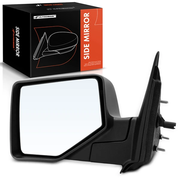 Left Driver Side Mirror, Powered, Smooth Black A-Premium APMI1749TW