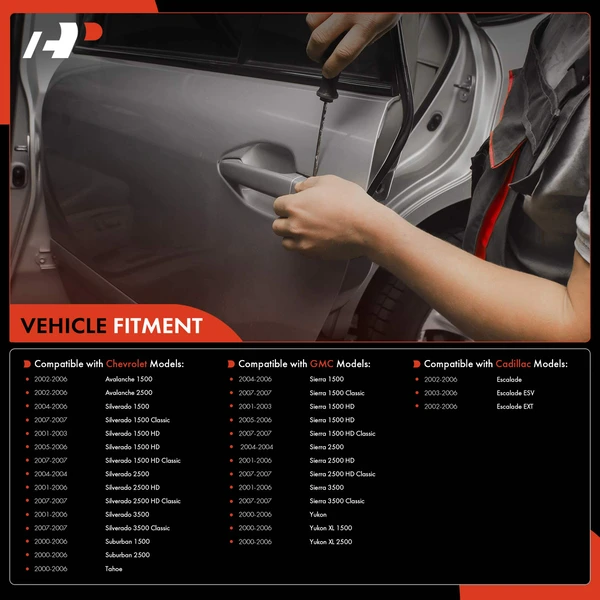 4 Pcs Chrome Front & Rear Exterior Door Handle for Chevy Silverado 1500 1999-2006