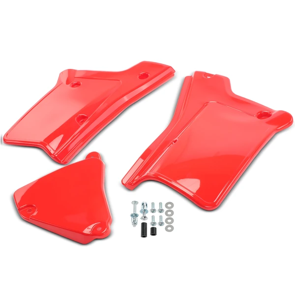 Left & Right Red Side Panels Covers Fender Plastic Body for Honda XR200R 84-02 XR250R