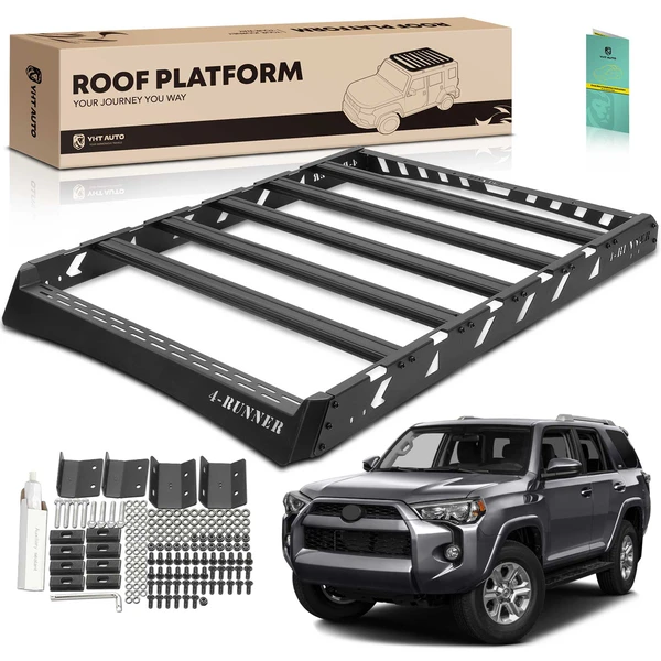 Black Aluminum Alloy Roof Rack Platform for 2010-2023 Toyota 4Runner