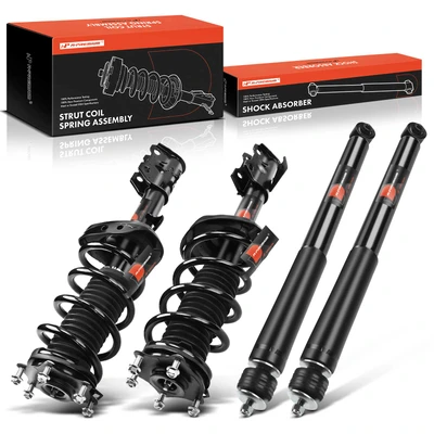 4 Pcs Front & Rear Complete Strut & Coil Spring Assembly