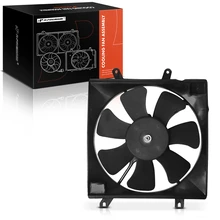 Single Radiator Cooling Fan Assembly with Shroud for 2002-2004 Kia Spectra