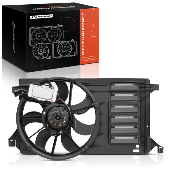 Single Radiator Fan Assembly with Controller & Shroud for Mazda 3 Sport 2010-2013