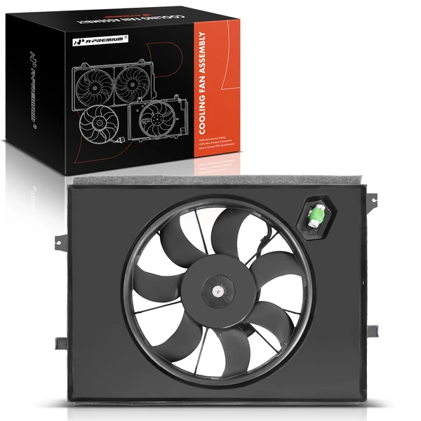 Single Radiator Cooling Fan Assembly with Shroud for Kia Soul 2010-2011 L4 2.0L