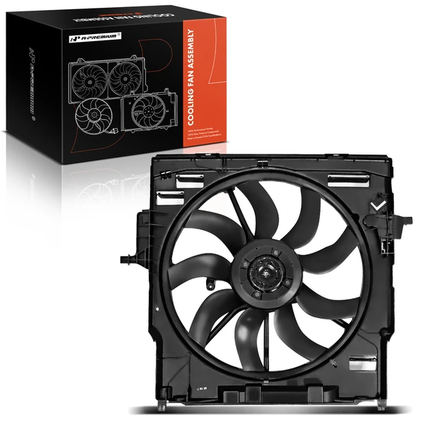 Single Radiator Cooling Fan Assembly with Brushless Motor for BMW X5 2009-2013 X6