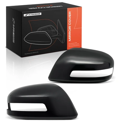 Front Mirror Cover Cap Plastic Smooth Black for 2013 Honda Civic