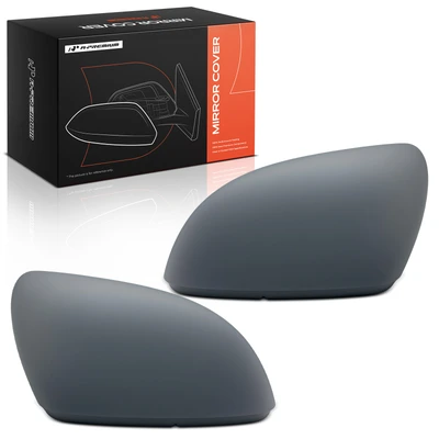 Front Mirror Cover Cap Set Smooth Black