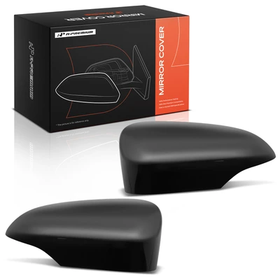 Front Mirror Cover Cap Plastic Smooth Black