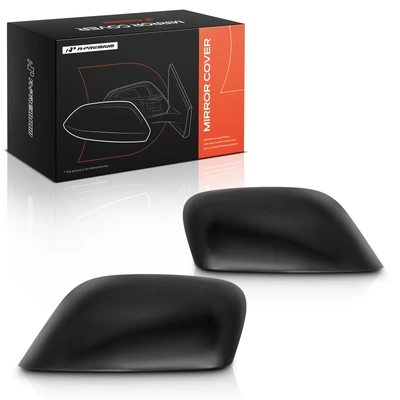 Front Mirror Cover Cap Set Smooth Black for 2014-2015 Jeep Cherokee