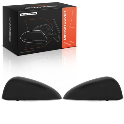 Front Mirror Cover Cap Set Smooth Black