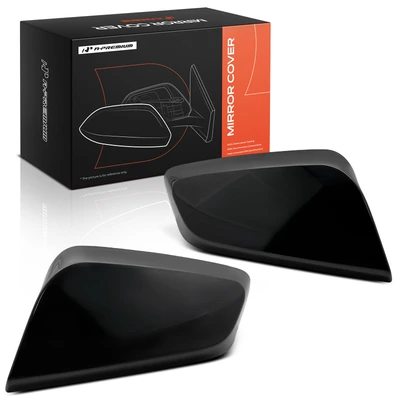 Front Mirror Cover Cap Set Smooth Black