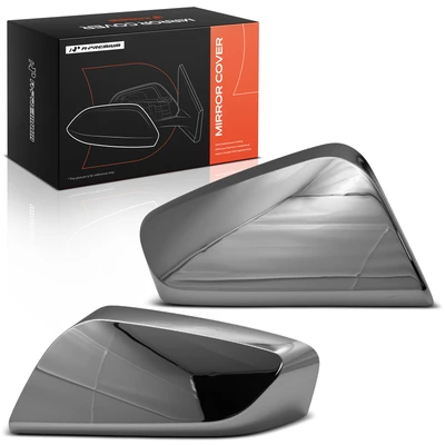 Front Mirror Cover Cap Set Chrome Silver