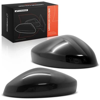 Front Mirror Cover Cap Plastic Smooth Black