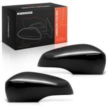 Front Mirror Cover Cap Set Smooth Black for 2016-2022 Chevrolet Spark