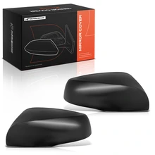 Front Mirror Cover Cap Set Smooth Black for 2019-2024 Toyota RAV4
