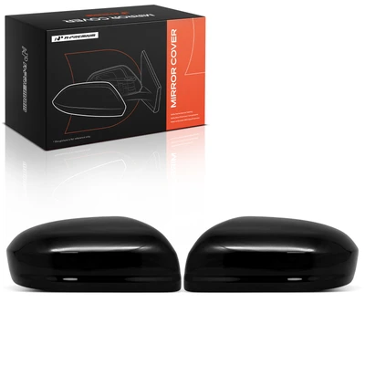 Front Mirror Cover Cap Plastic Smooth Black for 2014-2015 Honda Civic