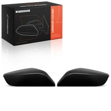 Front Mirror Cover Cap Set Textured Black for 2016-2025 Chevrolet Malibu