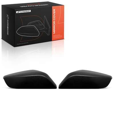 Front Mirror Cover Cap Set Textured Black for 2016-2025 Chevrolet Malibu