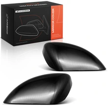 Front Mirror Cover Cap Set Smooth Black for 2013-2018 Nissan Altima